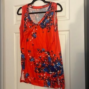 Women’s red floral tank top